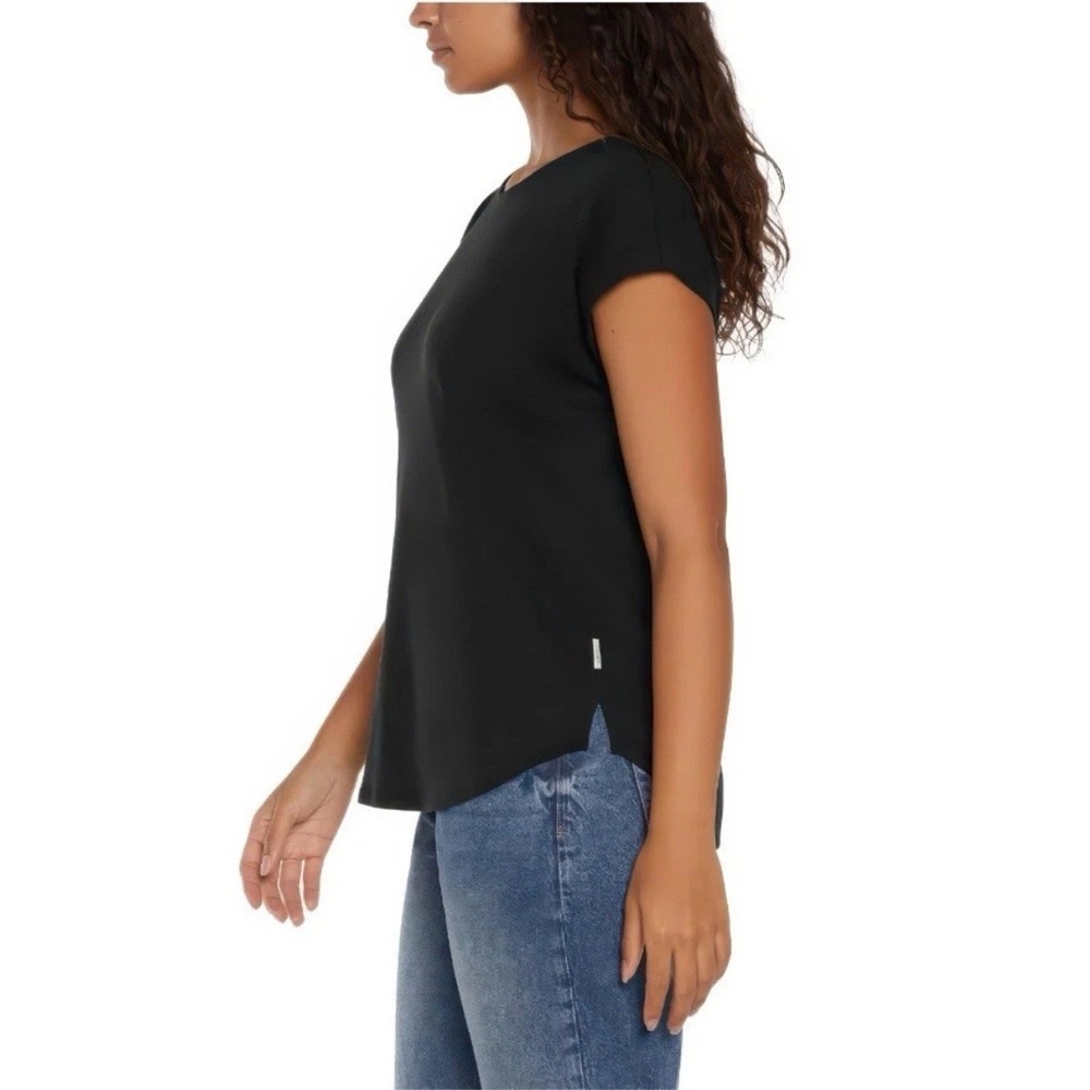 NWT Orvis Women’s Linen Blend Short Sleeve Top, Black linen scoop neckline‎ - Picture 3 of 8